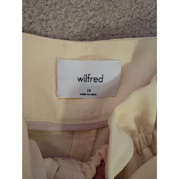 Wilfred Aritzia Paperbag Waist Shorts Butter Yellow High Rise Tie Belt- Size 10 - Picture 4 of 7